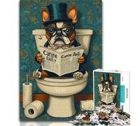 Rompecabezas de Perro en el baño para Adultos y Adolescentes, 1000 Piezas, Ayuda al Cerebro a ejercitar, Juguetes adictivos para Cultivar la Paciencia, una Obra de Arte de 38x26cm