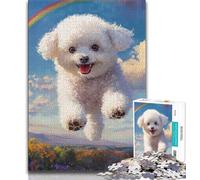 Rompecabezas de Perro Feliz para Adultos, 1000 Piezas, difícil de Aprender, Juguetes educativos, Juegos Familiares con póster a Juego y Hoja de Trivia (38x26cm)