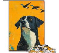 Rompecabezas de Perro Feliz para Adultos de 1000 Piezas Difícil de completar, Pero Divertido y Divertido Regalo de cumpleaños, decoración de Pared (26x38cm)