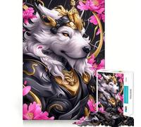 Rompecabezas de Perro Goldendoo Blanco samurái para Adolescentes 1000 Piezas diversión Que estimula la Mente Corte Limpio componentes Resistentes Actividad para Compartir con los niños (38x52cm)