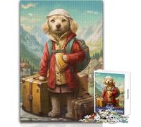 Rompecabezas de Perro guía de Viaje para Adultos, 1000 Piezas, Divertido Juego de Aprendizaje para Entrenar el Cerebro, Gran Regalo Sorpresa único, tamaño 38x52cm