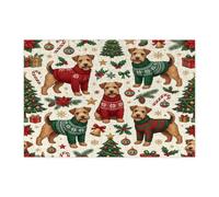 Rompecabezas de perro Lakeland Terrier de Navidad para adultos, 300 piezas, rompecabezas de acebos de árbol festivo, decoraciones de Navidad para regalo de fiesta de entretenimiento familiar