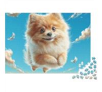 Rompecabezas de Perro Mascota 1000 Piezas para Adultos y Niños Perro Pequeño Flotando en el Cielo Actividad Familiar Divertida | Decoración del Hogar 70x50cm/1000pcs