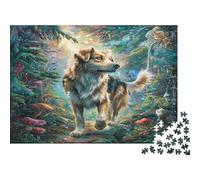 Rompecabezas de Perro Mascota Bonito de 1000 Piezas, Perro Caminando Entre Flores Coloridas y Vibrantes, para Adultos y Niños, Juego Educativo, Antiestrés, Excelente Idea de Regalo, 52x38cm/1000pcs