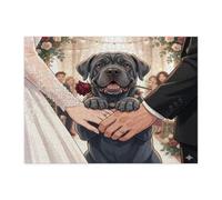 Rompecabezas de perro mastín neopolitano con temática de boda, 500 piezas, rompecabezas de madera, decoración de parejas para entretenimiento en casa