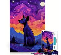 Rompecabezas de Perro místico Colorido para Adultos, 1000 Piezas, Juguete de lógica Resistente, Juego Relajante, Borde Transparente, Regalo artístico (50x75cm)