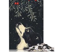 Rompecabezas de Perro navideño, difícil desafío, 100% cartón Reciclado, Ideal para Adultos y Adolescentes, 1000 Piezas (75 x 50 cm)