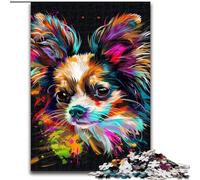 Rompecabezas de Perro Papillon para Adolescentes, Ideal para Pasar el rato y aliviar el estrés, potenciar el Amor en Pareja (26x38cm)
