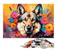 Rompecabezas de Perro Pastor Colorido de 1000 Piezas para Adultos, desafiante, Ideal para Decorar el hogar o la Oficina, 26 x 38 cm / 10,23 x 14,96 Pulgadas.
