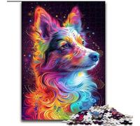 Rompecabezas de Perro psicodélico para Adultos, 1000 Piezas, Juegos educativos, decoración del hogar, Regalo de cumpleaños, Arte Mural (26x38cm)