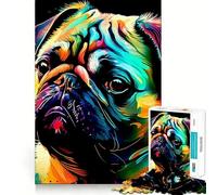Rompecabezas de Perro Pug de 1000 Piezas para Adultos Regalos Divertidos y de Ocio Precioso Regalo (38x52cm)