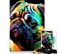 Rompecabezas de Perro Pug difícil para Adultos, 1000 Piezas, sólido, de lógica, Simple, Divertido, Corte de precisión, (38x26cm)