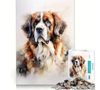 Rompecabezas de Perro San Bernardo para Adolescentes, 1000 Piezas, para estimular la Memoria, Relajarse, Cortar Suavemente, Regalo Elegante (38x52cm)