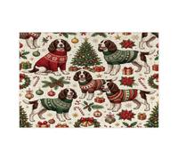 Rompecabezas de perro Springer Spaniel de Navidad para adultos, 300 piezas, rompecabezas de acebo de árbol festivo, decoraciones de Navidad para regalo de fiesta de entretenimiento familiar