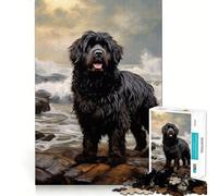 Rompecabezas de Perro Terranova de 1000 Piezas para Adolescentes Fortalece la Memoria, Alivia la tensión, Borde de Calidad, (38x26cm)