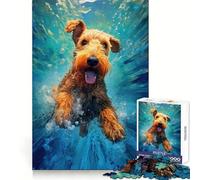 Rompecabezas de Perro Terrier Submarino de 1000 Piezas para Adolescentes Diseño ágil y Relajante Corte Uniforme Regalo Ideal de Navidad (38x52cm)