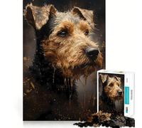 Rompecabezas de Perro Welsh Terrier 1000 Piezas Juego de concentración Mental diseño Ajustado sin Huecos desafío Cerebral Interactivo para el hogar (50x75cm)