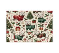 Rompecabezas de perro Westie de Navidad para adultos, 300 piezas, rompecabezas de acebo de árbol festivo, decoraciones de Navidad para regalo de fiesta de entretenimiento familiar