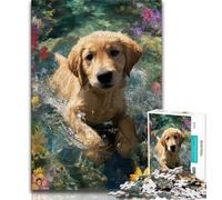 Rompecabezas de Perros Felices para Adolescentes Ayuda a ejercitar el Cerebro Juguetes adictivos para Cultivar la Paciencia Ideal para Parejas (38x26cm)