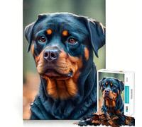 Rompecabezas de Perros Rottweiler de 1000 Piezas para Adultos: Mejora la Memoria, diversión Relajante, Bordes Afilados, Regalo navideño (50x75cm)