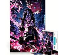 Rompecabezas de Personajes de Anime con Espada para Adolescentes,1000 Piezas,Divertido y Estimulante,con componentes Resistentes y de Corte Limpio,Ideal para Crear un Ambiente Acogedor (50x75cm)