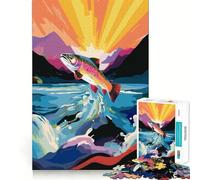Rompecabezas de Pesca de Trucha arcoíris para Adultos, 1000 Piezas, Rompecabezas Mental, pasatiempo Relajante, Montaje de imágenes, Regalo Encantador (38x52cm)