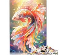 Rompecabezas de pez Dorado de Lujo, de Papel 100% Reciclado, Rectangular, para Mujeres y Hombres, 1000 Piezas (75 x 50 cm)