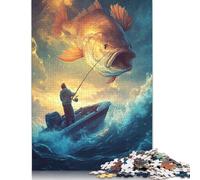 Rompecabezas de pez Gigante, decoración única para el hogar, Rompecabezas Rectangular de Papel para Adultos, Adolescentes, Regalo del Día de la Madre, 1000 Piezas (75 x 50 cm)