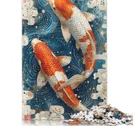 Rompecabezas de pez koi, decoración única para el hogar, 100% cartón Reciclado, Ideal para niños o niñas, 1000 Piezas (75 x 50 cm)