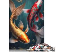 Rompecabezas de pez koi, decoración única para el hogar, 100% cartón Reciclado, Ideal para niños o niñas, 1000 Piezas (26 x 38 cm)