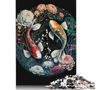 Rompecabezas de pez koi Ying Yang, Juguete de relajación, Rompecabezas Rectangular de Papel para niño o niña, Regalo del Día del Padre, 1000 Piezas (75 x 50 cm)