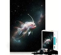 Rompecabezas de pez Pescador en el Espacio para Adolescentes,1000 Piezas,Divertido Juego de Memoria,Superficie Lisa sin Rebabas,Regalo de cumpleaños,Juguete para ejercitar la Mente (38x52cm)