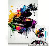 Rompecabezas de Piano Colorido de 1000 Piezas para Adolescentes Juguete de lógica sólida, diversión Tranquila, Corte de precisión, Regalo increíble (38x52cm)