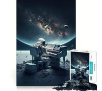 Rompecabezas de Piano en el Espacio de 1000 Piezas para Adolescentes Juguete de lógica Mental Escape Tranquilo Arte de Bordes Finos Coleccionable (38x52cm)