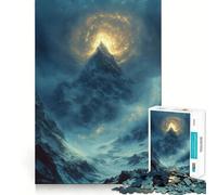 Rompecabezas de Pico de montaña místico con luz Dorada para Adultos, 1000 Piezas, Juguete Intelectual, Juego Relajante, Arte de Pared de Calidad (50x75cm)