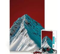 Rompecabezas de Pico de montaña Nevada con Cielo Rojo para Adultos, 1000 Piezas, Mejora la Memoria, Divertido Montaje de imágenes, Arte Coleccionable (38x26cm)
