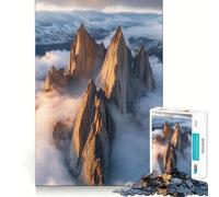 Rompecabezas de Picos de montaña Entre Nubes para Adultos, 1000 Piezas, Juguete de lógica, diversión Relajante, Bordes Suaves, (38x52cm)