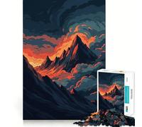 Rompecabezas de Picos de montaña y Nubes al Atardecer para Adultos, 1000 Piezas, Logic Boost Toy Group Joy Premium Edge Bday Surprise (50x75cm)
