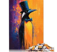 Rompecabezas de pingüino con Sombrero de Copa, Juegos creativos, Rompecabezas de cartón Premium para Mujeres y Hombres, Regalo de cumpleaños, 1000 Piezas (26 x 38 cm)