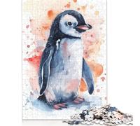 Rompecabezas de pingüino de Acuarela, Juguete de descompresión, Rompecabezas Rectangular de Papel para niños y Adultos a Partir de 12 años, 1000 Piezas (75 x 50 cm)