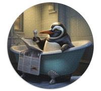 Rompecabezas de pingüino Leyendo periódico, 1000 Piezas para Adultos, Rompecabezas Redondo de 1000 Piezas, Rompecabezas de Alta dificultad para Adolescentes, 67,5 x 67,5 cm
