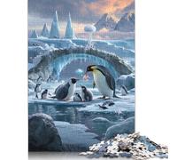 Rompecabezas de pingüino Rectangular de cartón 100% Reciclado, Día del Niño, 1000 Piezas (38 x 26 cm)