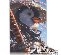 Rompecabezas de pingüino samurái, 1000 Piezas (26 x 38 cm), cartón 100% Reciclado, Ideal para el Día de la Madre.