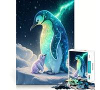 Rompecabezas de pingüino y Polluelo en Paisaje nevado para Adolescentes, 1000 Piezas, lógica Resistente, Juguete Divertido para Compartir, Bordes Transparentes, Bonito Regalo (38x52cm)