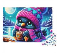 Rompecabezas de pingüinos,Acogedor,de Invierno,de 1000 Piezas,de cartón Resistente y Suave,Ideal para Pasar un rato Tranquilo,para Adultos Mayores,familias y Principiantes,38 x 26 cm (1000 Piezas)
