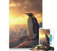 Rompecabezas de pingüinos al Atardecer para Adultos, 1000 Piezas, Juguete para ejercitar la Mente, diseño de Montaje Lento, Regalo Encantador (38x52cm)