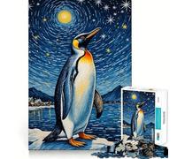Rompecabezas de pingüinos bajo un Cielo Estrellado de 1000 Piezas para Adolescentes Mejora la Memoria, se relaja, Bordes precisos, Regalo Creativo (50x75cm)