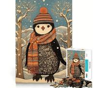 Rompecabezas de pingüinos de Invierno de 1000 Piezas para Adultos Juego Divertido y fácil de armar Ideal para divertirse en Familia (38x52cm)