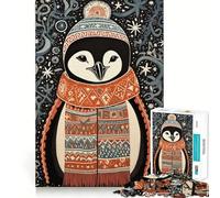 Rompecabezas de pingüinos de Invierno para Adultos 1000 Piezas para desarrollar la Memoria Divertido de Alta precisión fácil de Aprender para Disfrutar en Familia (38x26cm)