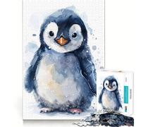 Rompecabezas de pingüinos en Acuarela con 1000 Piezas Divertido y con tecnología Avanzada de Corte láser Juguete Ideal para el Entretenimiento en Interiores Durante Las Vacaciones (38x52cm)